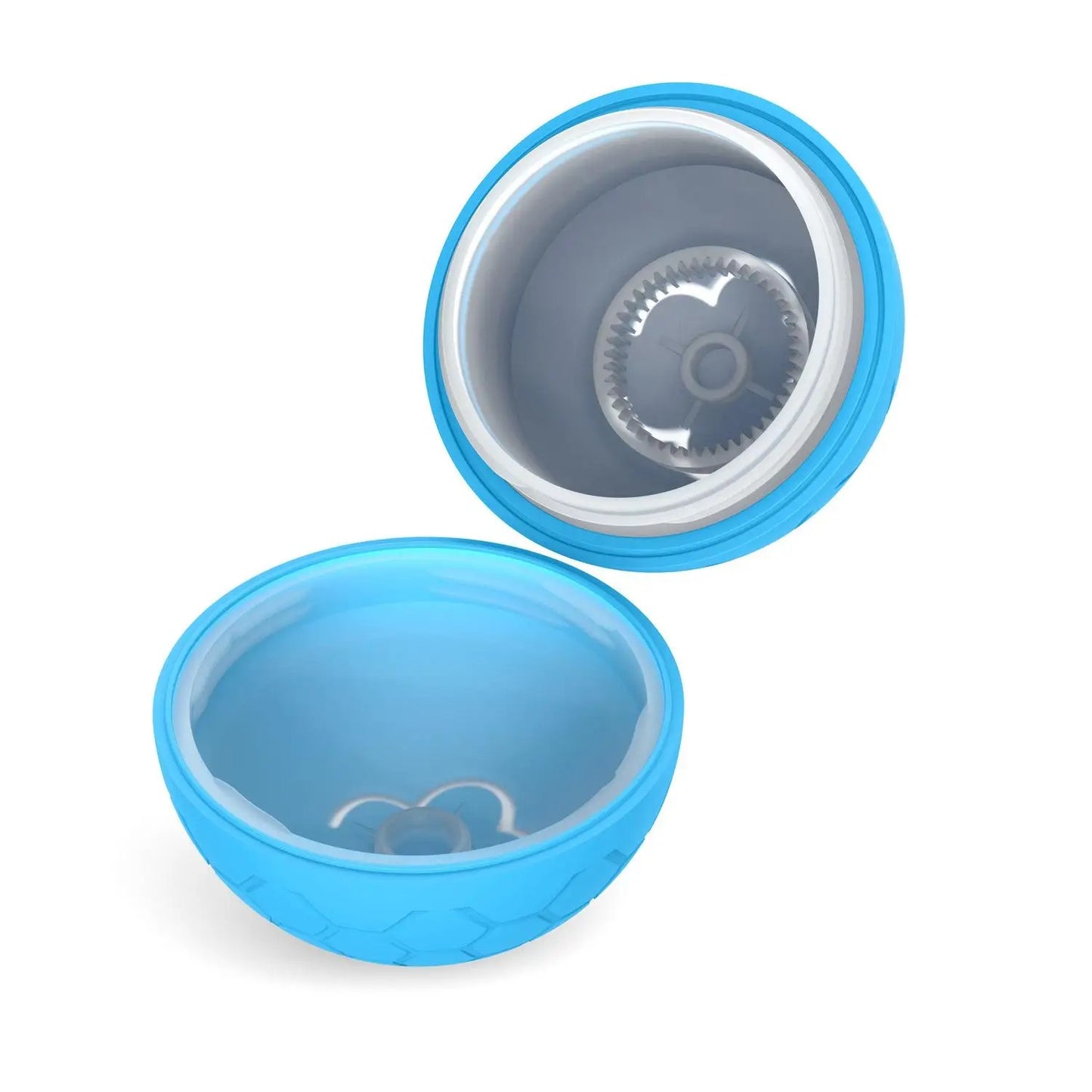 Coquille de rechange bleue pour balle interactive pour chien, sans mécanisme. Disponible chez Museau Dort