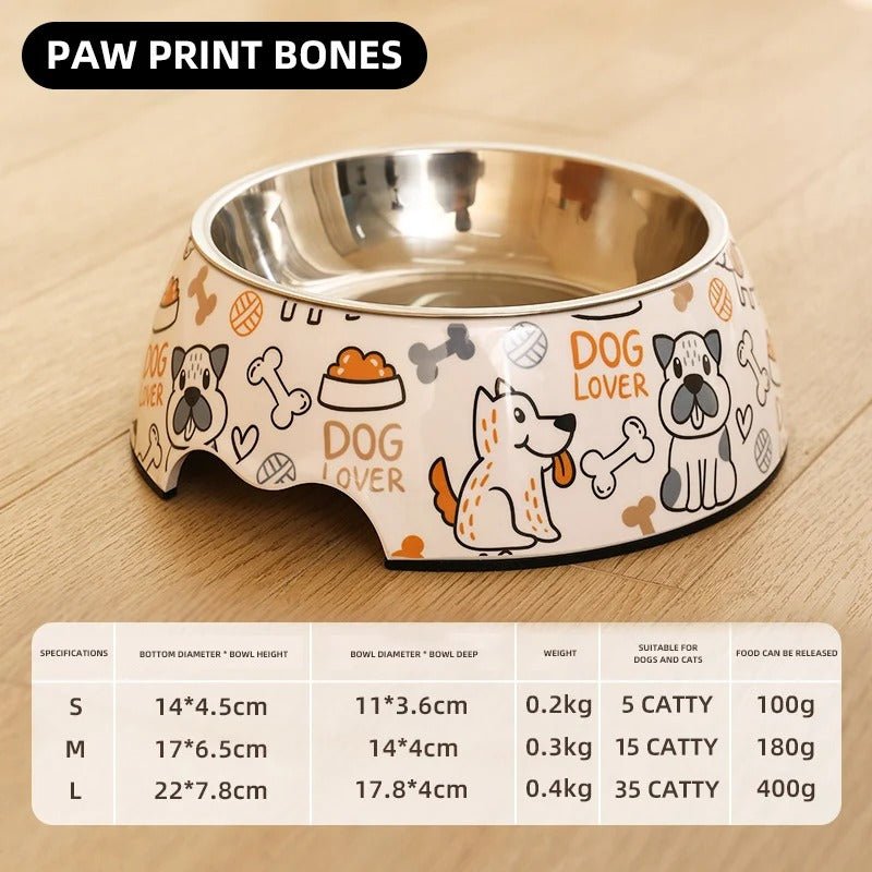 Gamelle Inox Antidérapante pour Chien - Design Illustré et Ergonomique - Museau dort