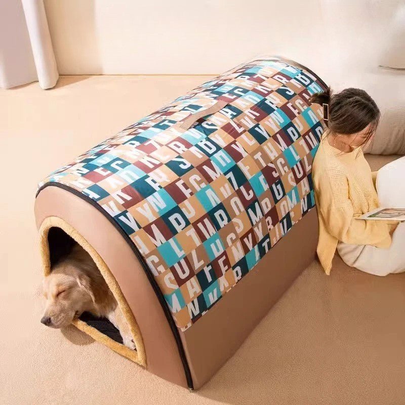 Niche d’Intérieur Grand Chien | Un Refuge Rassurant en Toute Saison - Museau dort