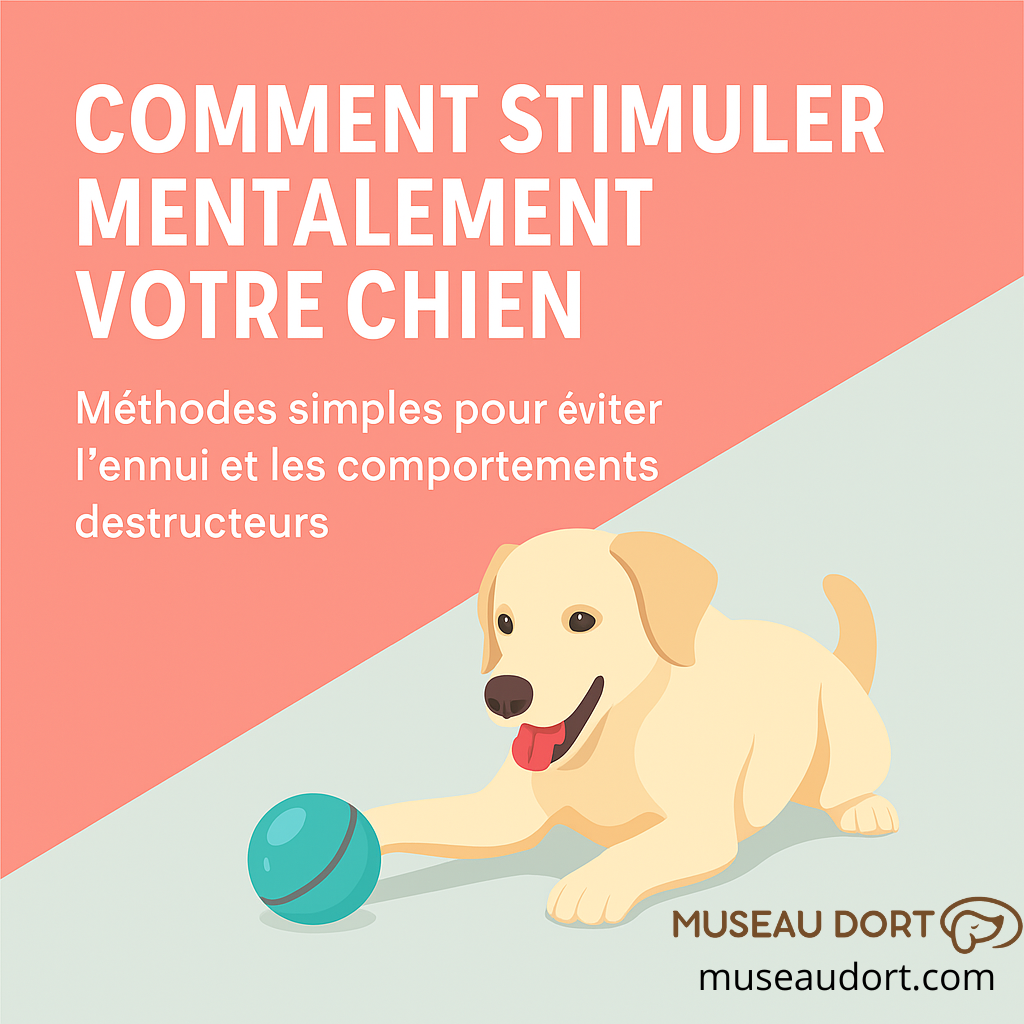 Chien jouant avec un jouet interactif : stimuler son esprit et prévenir l'ennui .