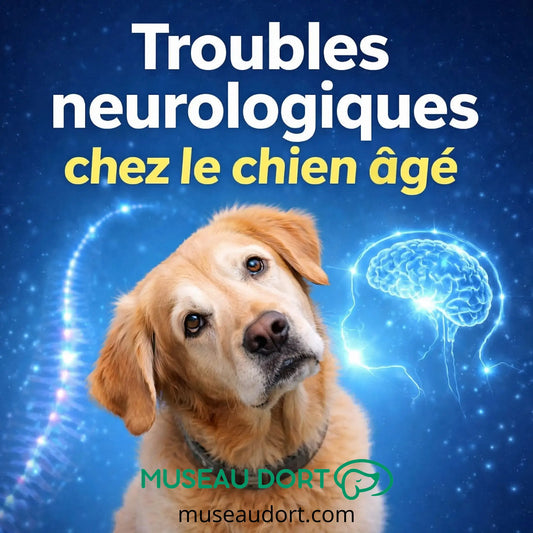troubles neurologiques chez le chien âgé avec perte d’équilibre et tête penchée chez un chien senior Museau Dort