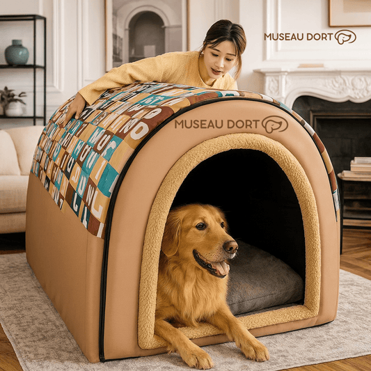 Offrez à Votre Chien un Refuge Chaleureux : La Niche d’Hiver Qu’il Attendait - Museau dort