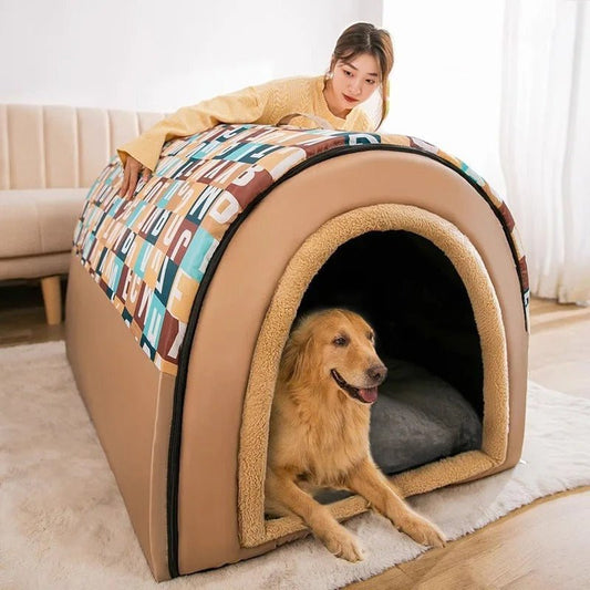 Offrez à Votre Chien un Refuge Chaleureux : La Niche d’Hiver Qu’il Attendait - Museau dort
