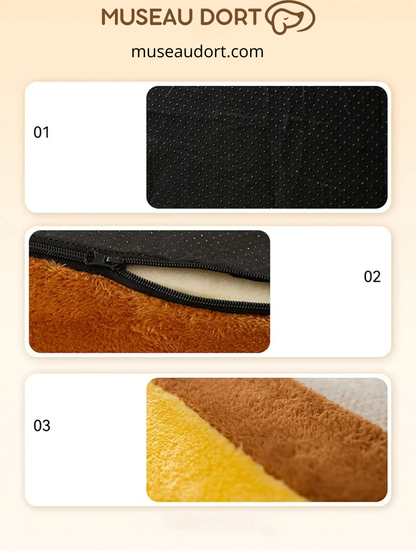 Escalier pour chien Honey Bees avec base antidérapante, housse zippée lavable et tissu doux, Museau Dort