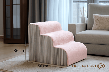 Escalier pour chien multi-âges à mémoire de forme, 36 cm de hauteur et 56 cm de longueur, design moderne, Museau Dort