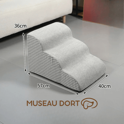 Escalier pour chien 3 marches avec dimensions 57 x 40 x 36 cm, mousse stable et antidérapante, intérieur, Museau Dort