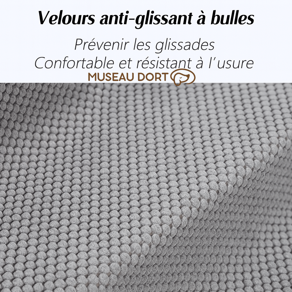 Velours antidérapant à bulles sur escalier pour chien, surface douce et résistante, limite les glissades, Museau Dort