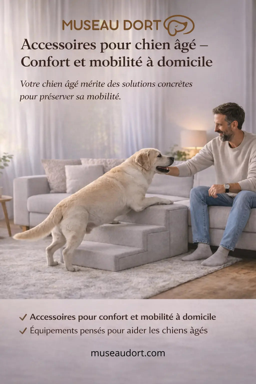 Accessoires pour chien âgé pour améliorer le confort et la mobilité à domicile