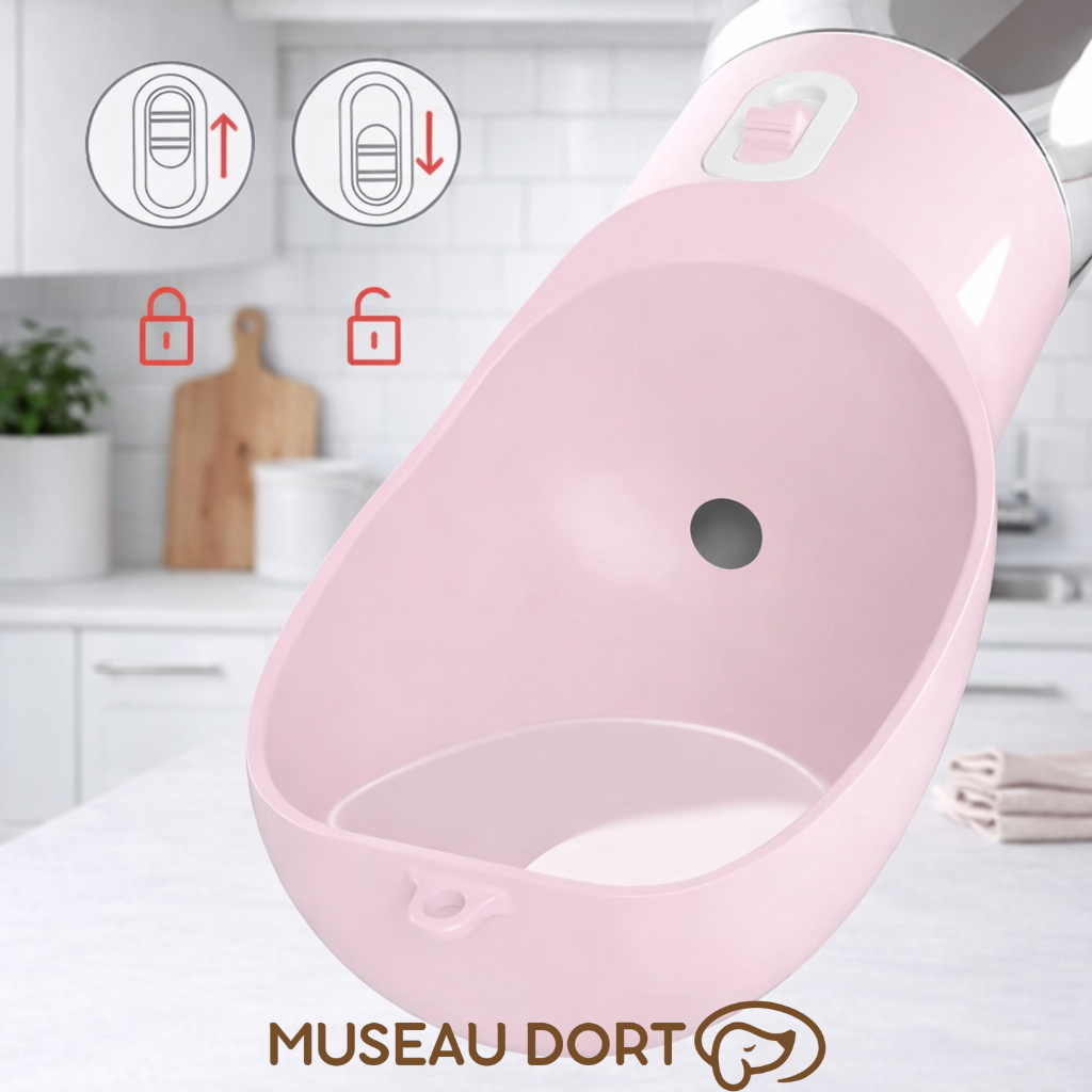 Système de verrouillage anti-fuite sur bouteille d’eau portable pour chien, ouverture et fermeture sécurisées, Museau Dort