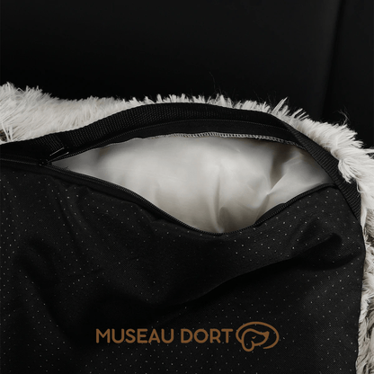 Coussin pour chien déhoussable avec fermeture éclair, housse amovible lavable et rembourrage confortable, Museau Dort