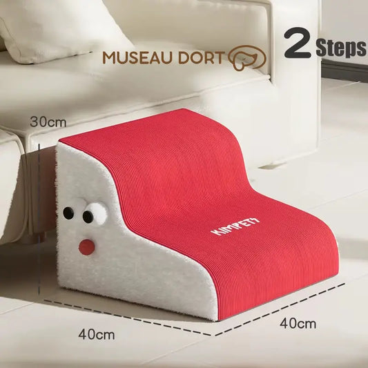 Escalier pour chien antidérapant 2 marches, idéal pour protéger les articulations et sécuriser la descente