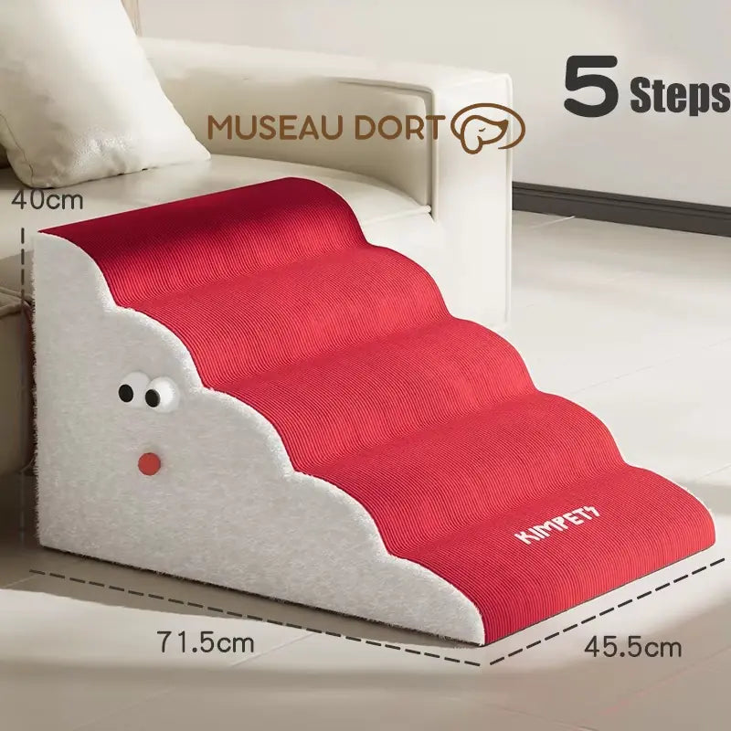 Escalier pour chien antidérapant 5 marches, protège les articulations et sécurise chaque descente