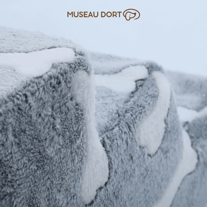 Détail du tissu en mousse douce d’un escalier pour chien, surface confortable et antidérapante, finition soignée, Museau Dort