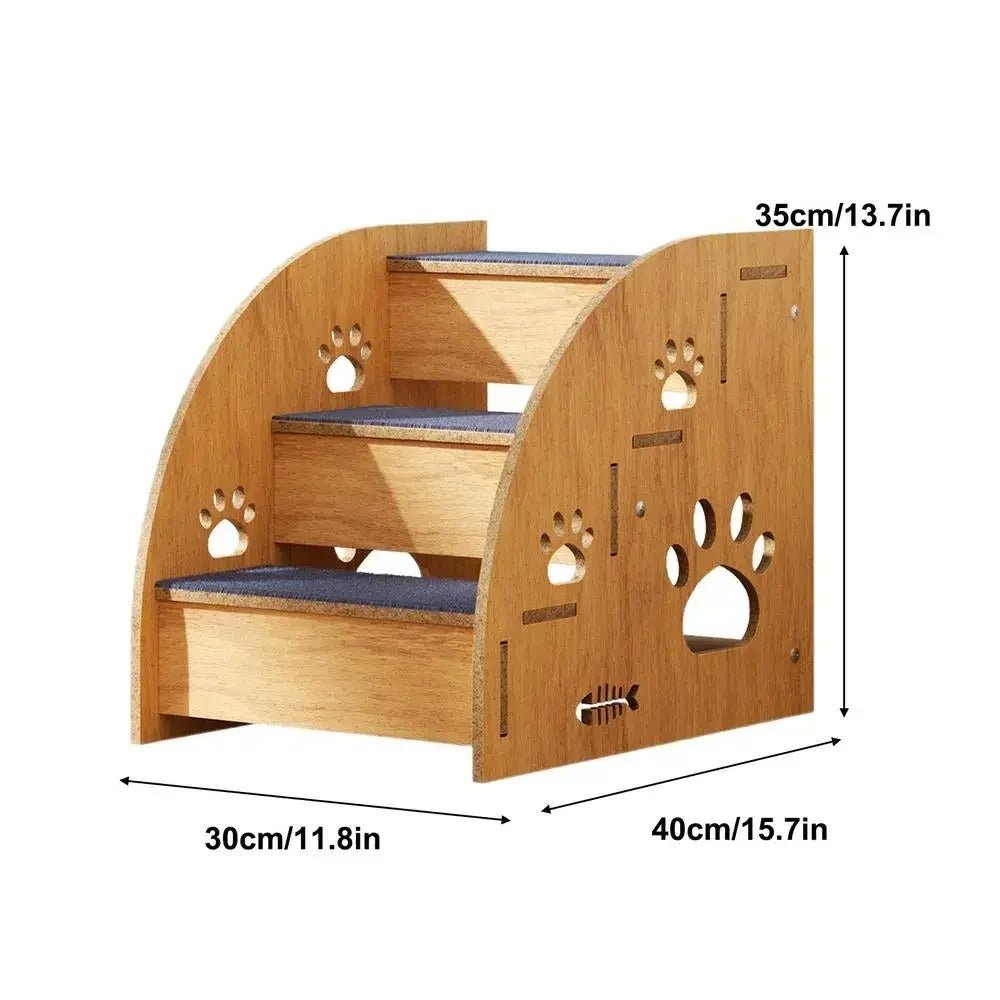 Escalier pour chien en bois – Accès sécurisé au lit ou canapé - Museau dort