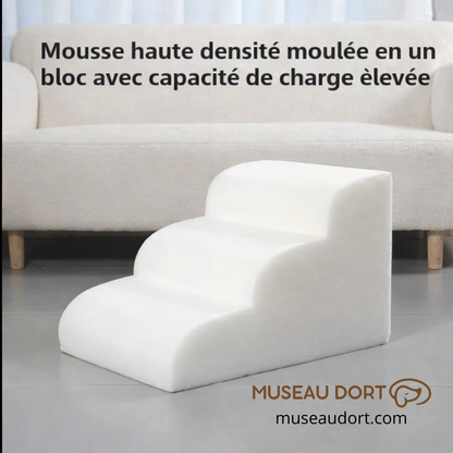 Escalier pour chien en mousse haute densité moulée en un seul bloc, stable et résistant pour chien âgé – Museau Dort