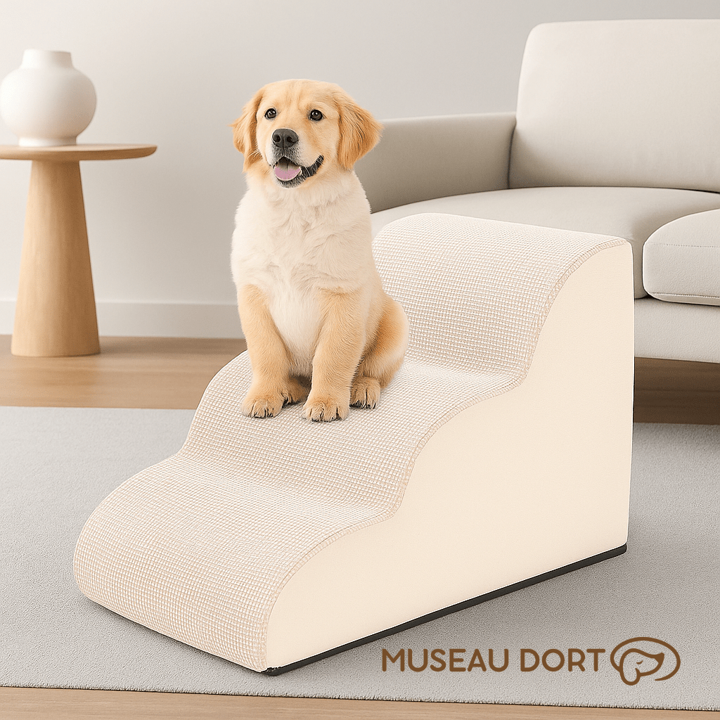 Escalier pour Chien – Mousse Orthopédique et Housse Lavable - Museau dort