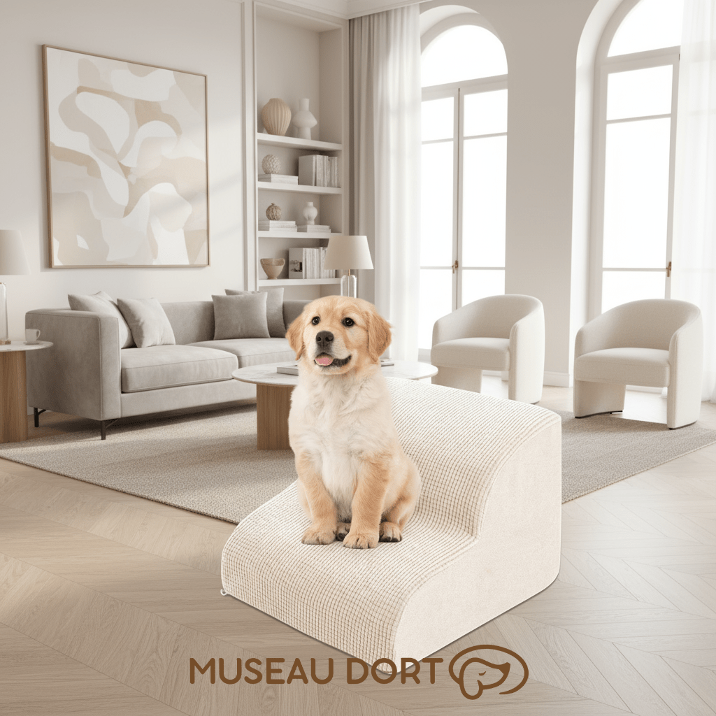 Escalier pour Chien – Mousse Orthopédique et Housse Lavable - Museau dort