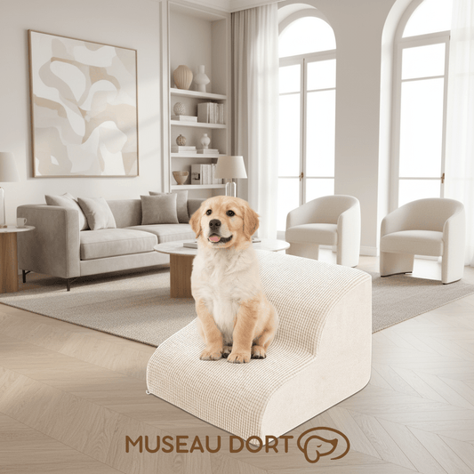 Escalier pour Chien – Mousse Orthopédique et Housse Lavable - Museau dort