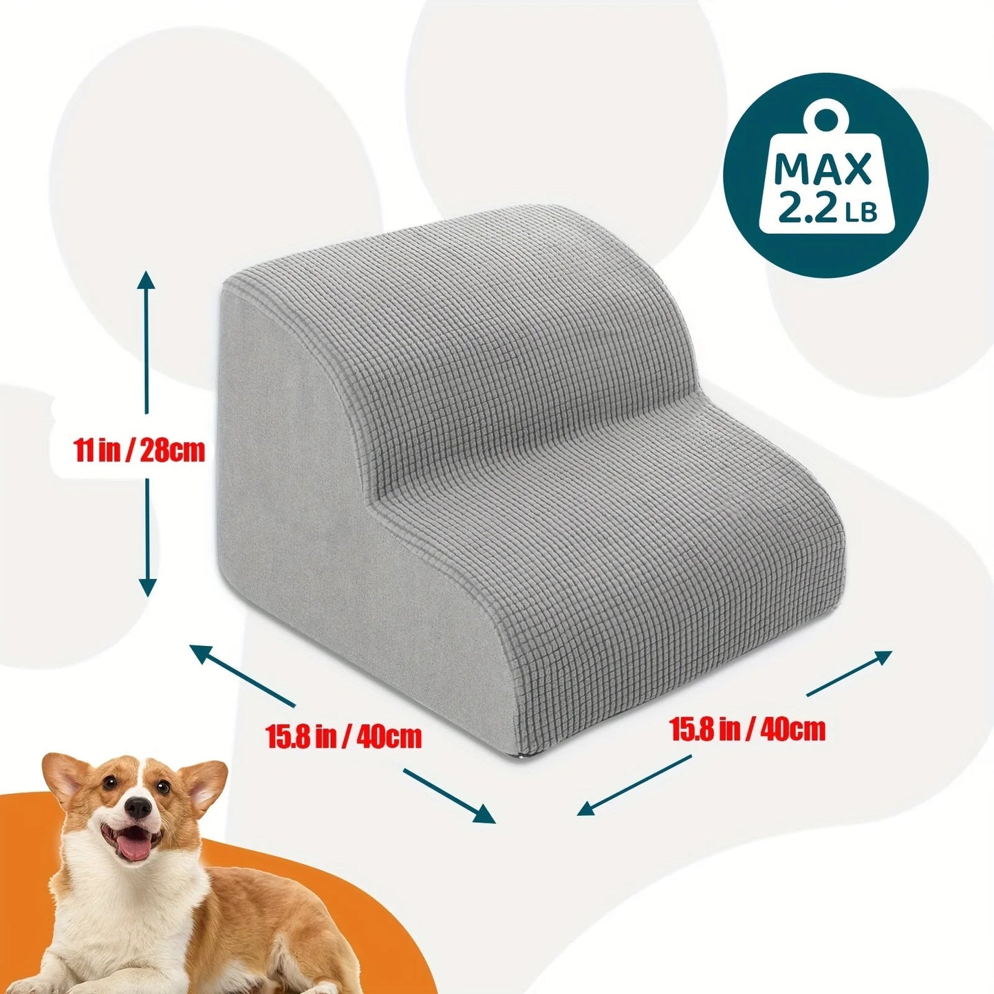 Escalier pour Chien – Mousse Orthopédique et Housse Lavable - Museau dort