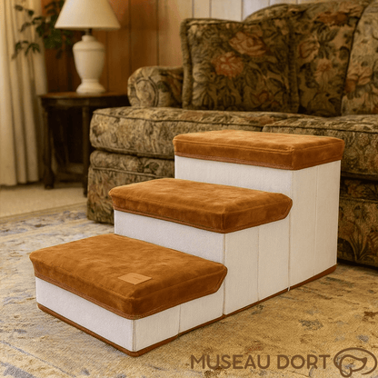Escalier pour Chien Pliable avec Rangement 🐾 | Sécurité, Confort et Gain de Place - Museau dort