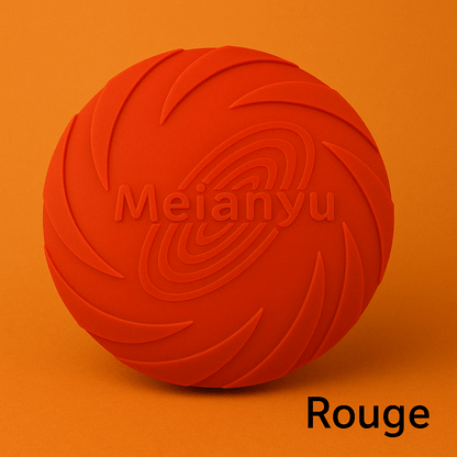 Frisbee rouge souple et résistant pour chien, disque Meianyu idéal pour le jeu en extérieur.