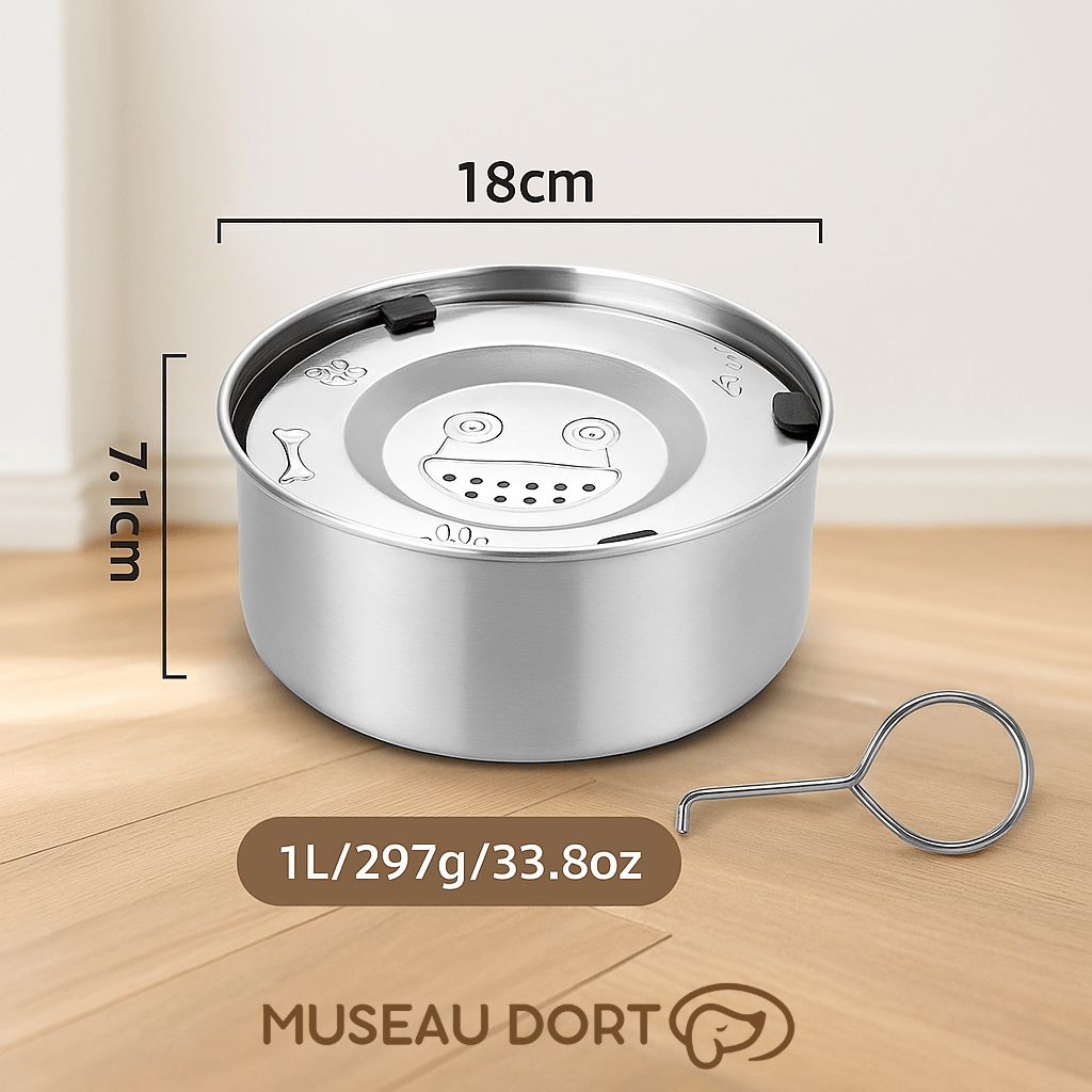 Gamelle Anti - Éclaboussures en Inox pour Chien | Hygiène et Confort au Quotidien - Museau dort
