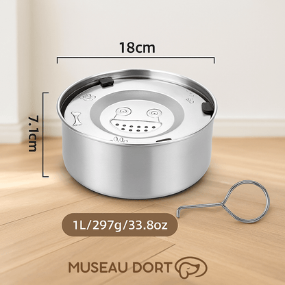 Gamelle Anti - Éclaboussures en Inox pour Chien | Hygiène et Confort au Quotidien - Museau dort