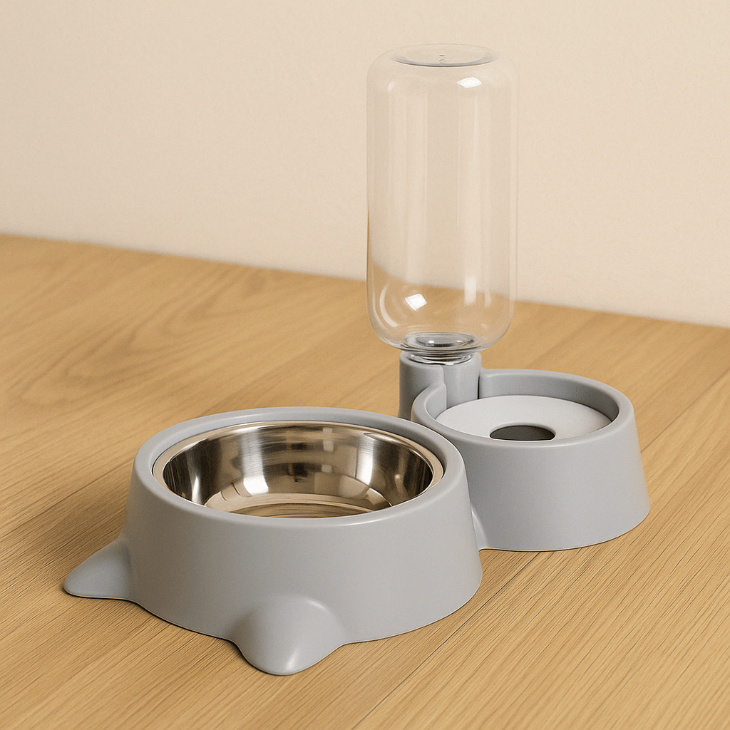 Gamelle avec Distributeur d’Eau 🐾 | Hydratation Sans Souci pour Chiens & Chats - Museau dort