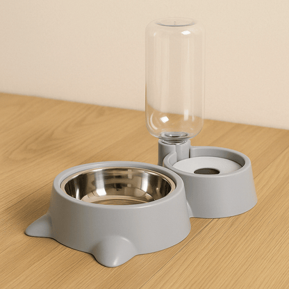 Gamelle avec Distributeur d’Eau 🐾 | Hydratation Sans Souci pour Chiens & Chats - Museau dort