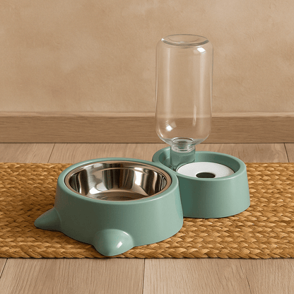 Gamelle avec Distributeur d’Eau 🐾 | Hydratation Sans Souci pour Chiens & Chats - Museau dort