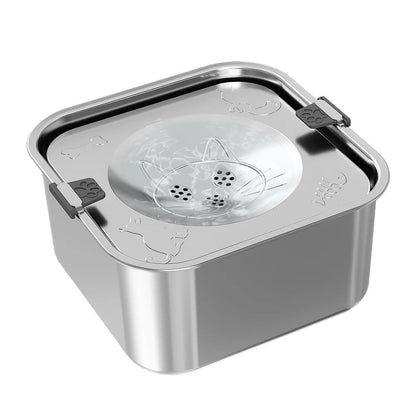Gamelle Inox Anti Éclaboussure Chien 3L - Museau dort