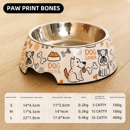 Gamelle Inox Antidérapante pour Chien - Design Illustré et Ergonomique - Museau dort