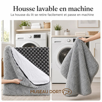 Housse lavable en machine pour lit orthopédique chien senior Museau Dort