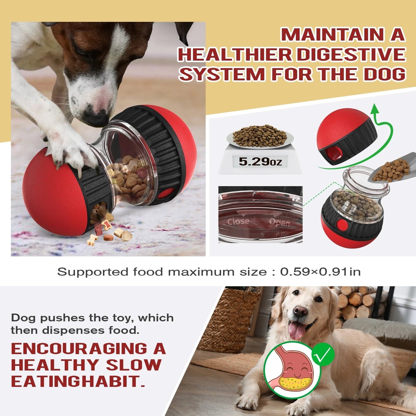 jouet distributeur de croquette pour chien - Museau dort