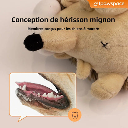 Jouet en peluche interactif pour chien avec design hérisson, idéal pour les chiens qui aiment mordiller, Museau Dort