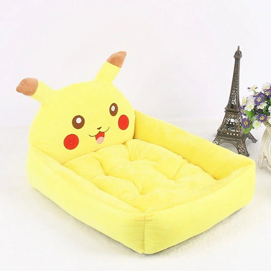 Lit Jaune pour Chien – Modèle “Éclair Douillet” Lavable et Moelleux - Museau dort