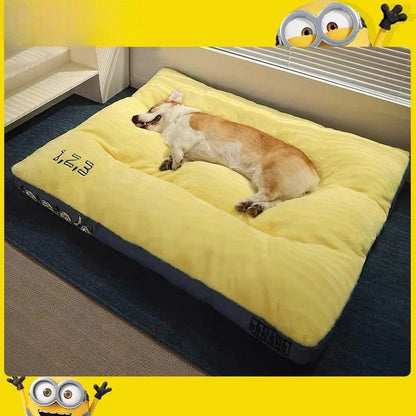 Lit pour chien moelleux et lavable – “1, 2, Zzz” au style rigolo 🍌 - Museau dort