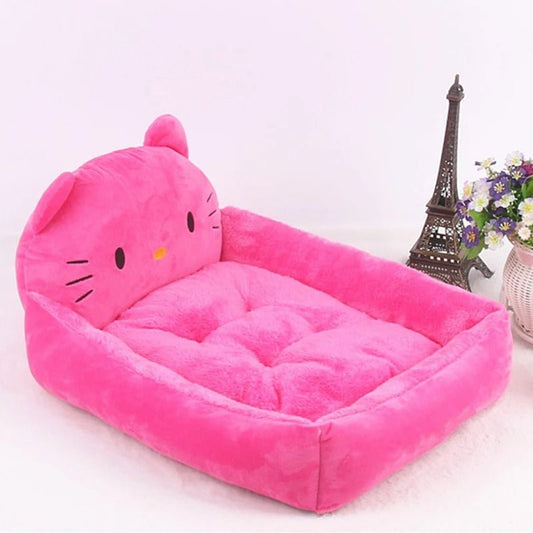 Lit Rose pour Chien – Modèle “Chaton Douillet” Lavable et Ultra - Moelleux - Museau dort
