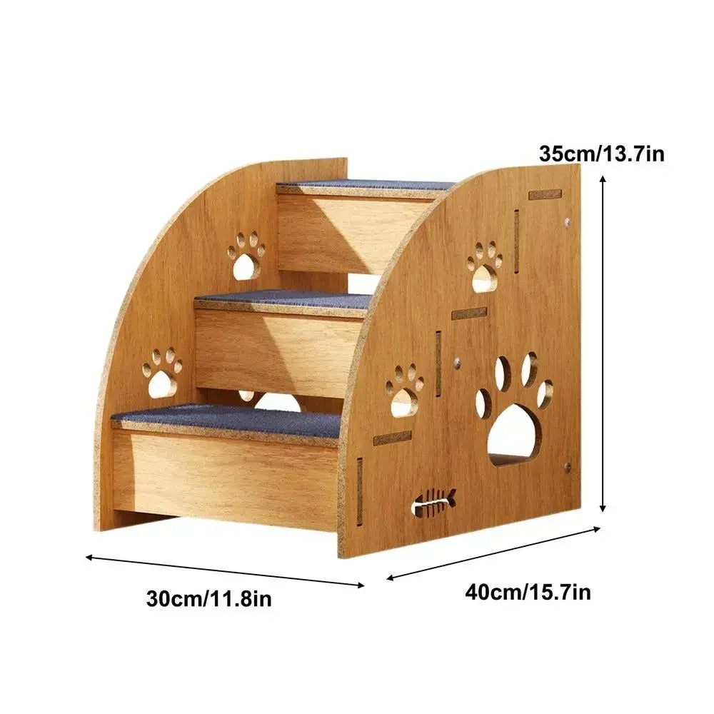 Escalier pour chien en bois – Accès sécurisé au lit ou canapé
