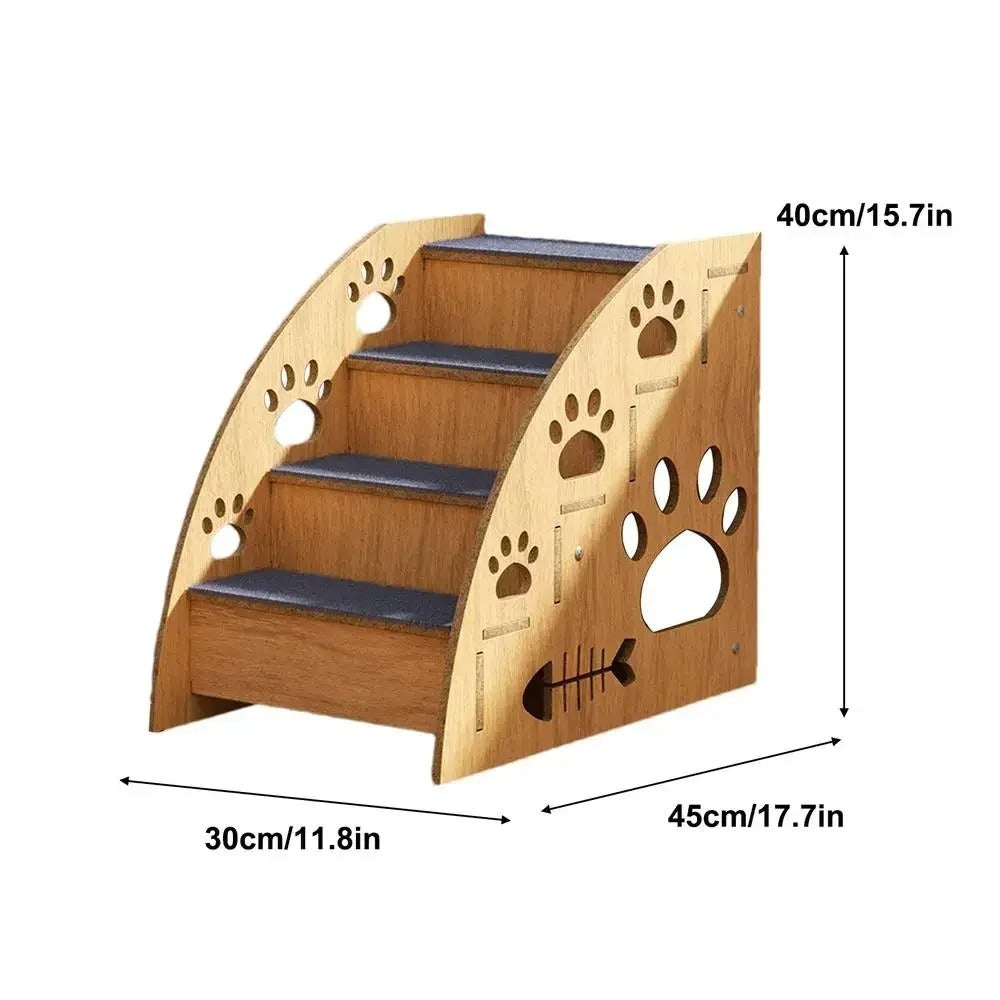 Escalier pour chien en bois – Accès sécurisé au lit ou canapé