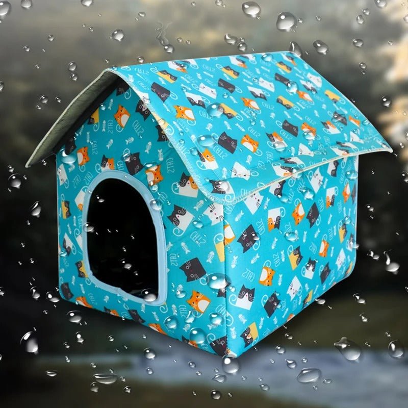 Maison Bleu Chat pour Chien – Niche Intérieure Douillette, Lavable et Stylée - Museau dort