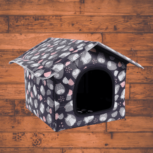 Maison Hibou pour Chien – Niche Intérieure Élégante, Moelleuse et Protectrice - Museau dort
