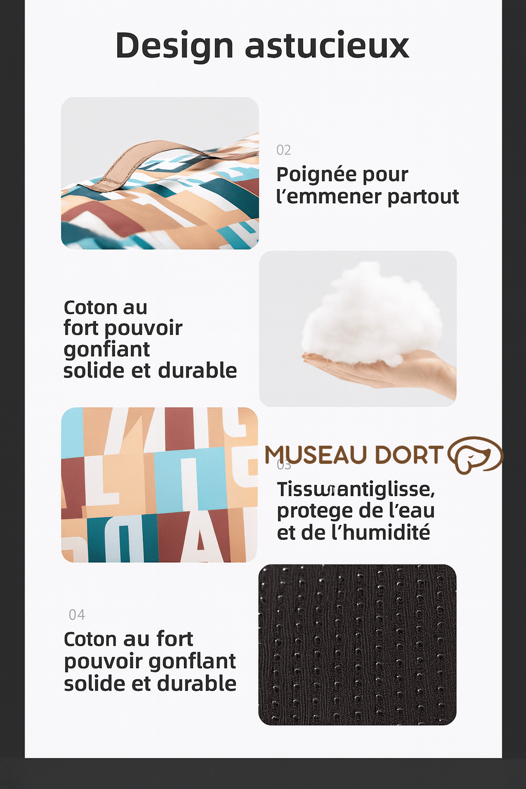 Niche d’Intérieur pour Grand Chien | Le Refuge Douillet de Véronique & Jazz - Museau dort