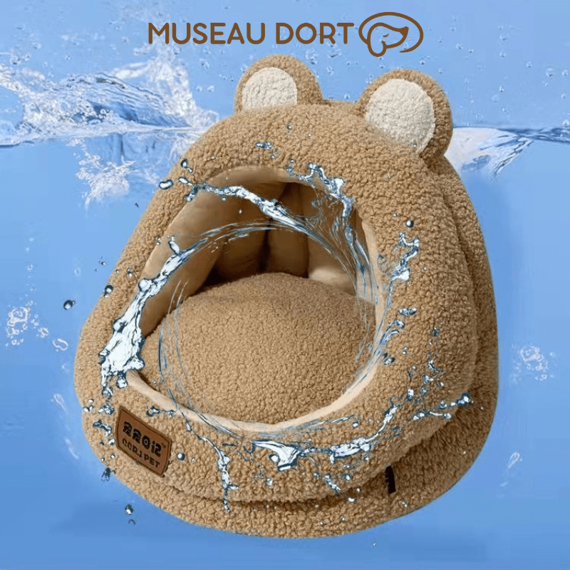 Niche Intérieure Chien Maison d’Ours | Cocon Douillet et Rassurant - Museau dort