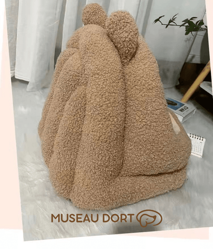 Niche Intérieure Chien Maison d’Ours | Cocon Douillet et Rassurant - Museau dort