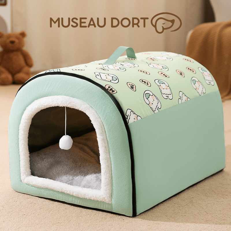 Niche pour Chien Intérieur Âgé | Confort Douillet et Sécurité - Museau dort