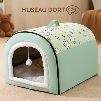 Niche pour Chien Intérieur Âgé | Confort Douillet et Sécurité - Museau dort