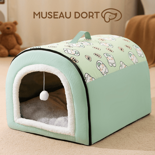 Niche pour Chien Intérieur Âgé | Confort Douillet et Sécurité - Museau dort