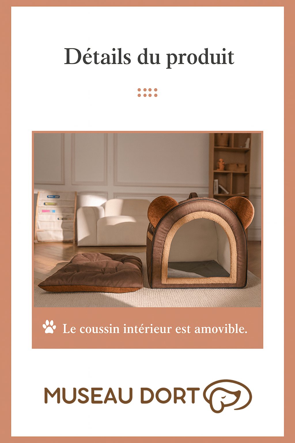 Niche pour Chien Intérieur Âgé | Confort Douillet et Sécurité - Museau dort