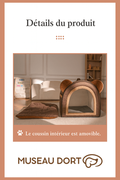 Niche pour Chien Intérieur Âgé | Confort Douillet et Sécurité - Museau dort
